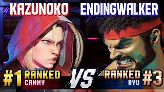SF6 ▰ KAZUNOKO (#1 Ranked Cammy) vs ENDINGWALKER (#3 Ranked Ryu) ▰ High Level Gameplay