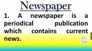 Newspaper 10 lines essay in English by Smile please world.
