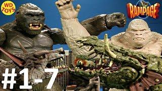 Новый Rampage The Movie Toys Action Sequences Видео 1-7 Компиляция King Kong Vs 