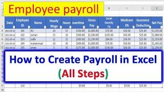 How to Create Payroll in Excel | salary sheet in excel |payroll