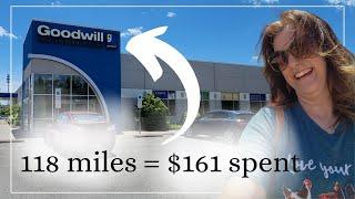 We drove 118 miles & spent $161 Goodwill thrifting for home decor!