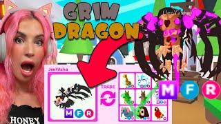 Затрейдила МЕГА НЕОН GRIM DRAGON | Обменяла новую легу в ADOPT ME ROBLOX!