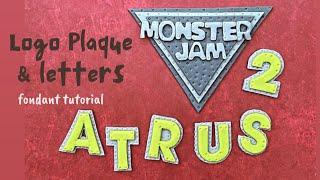 How to make a fondant MONSTER JAM logo and letters (tools included)