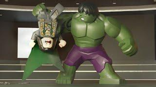 LEGO Hulk vs Loki - "Puny God"- Hulk Smashing Loki - The Avengers | Animaion