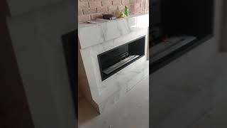 Камин без дымохода  в мраморном портале Firezo Classic.  Гипермаркет Биокамин.рф