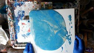 Acrylic Pouring - Behr Premium Plus Deep Base as a Pouring Medium w/ Inks & High Flow - Video 1