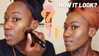 TRYING Tarte Shape Tape Cloud Coverage CC Cream | Acne Prone | Oily | Dark Skin | Demo + Check-In