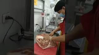 practice deboning of pork ham and pork shoulder