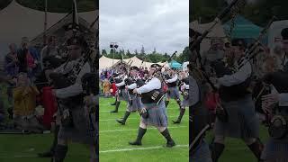 City of Inverness #pipeband playing on the #march during 2024 #inverness  Highland Games #shorts
