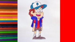 How to draw Dipper Pines,  Gravity Falls, Как нарисовать Диппера Пайнс