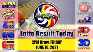 Swertres|3D and EZ2|2D Lotto 2PM Draw, Friday, June 18, 2021