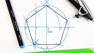 How to draw a Pentagon using a radius or diameter