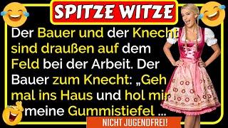 Spitze Witze: Der Bauer und der Knecht sind draußen auf dem Feld bei der Arbeit 