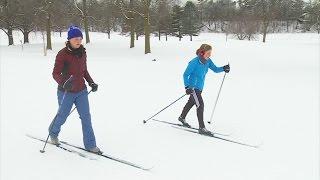 Cross-Country Skiers Revel in Fresh Snow