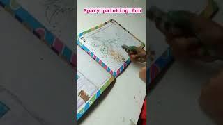 spary painting with a toothbrush #kidspainting #spraypainting #artandcraft