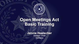 Open Meetings Act Training Video