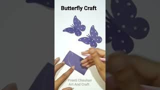 How To Make Beautiful Paper Butterfly | Easy Butterfly Making With Paper | Butterfly Craft #shorts