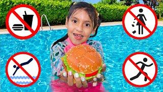 No Food in the Pool! Ellie & Ben Learns the Pool Rules