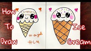 How To Draw A Ice Cream Cone - Preschool | Cách vẽ cây Kem ốc quế