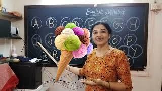 I for Ice cream   | How to speak english Alfabets | kids ABCD | Capital letters with pictures