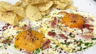 HUEVOS A LA PLANCHA CON 'TROPEZONES'