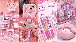 pink cute stationery organization | Sanrio stationery haul| ASMR