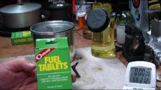 Coghlan's Fuel tablets - Boil Test #2 - two tablets laid side-by-side - Reload