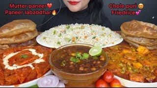 CHOLE PURI,MATAR PANEER,PANEER LABABDAR,VEG FRIEDRICE *ASMR MUKBANG