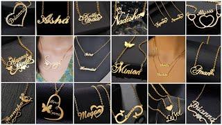 Latest Gold Name Pendant Designs 2023 | Trendy Name Locket with Chain Ideas #goldchain #namependant