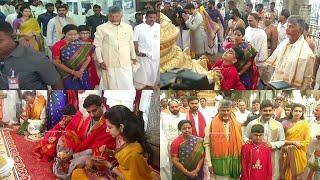 AP Chief Minister Nara Chandrababu Naidu Tirumala Darshan With His Family Complete Video