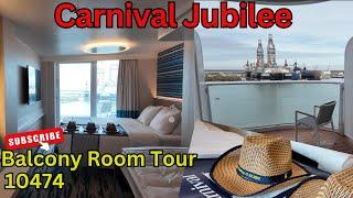 Carnival Jubilee Inaugural Sailing - Balcony Room Tour - Stateroom 10474