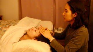 [ASMR] Getting My Sister Ready for Sleep  Scalp & Facial Massage, Reading (Real Person Binaural)