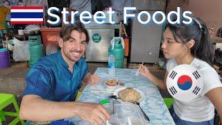 Cheap Street foods in Bangkok with my Korean friend! 