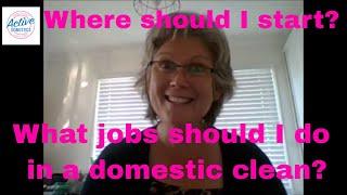 What jobs should you do in a domestic clean?