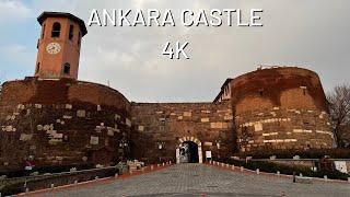 Ankara, Turkey 4K - Walking Tour in Ankara Castle in Light Snowfall