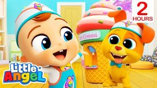 Let's Make Ice Cream! | Job and Career Songs | Little Angel Nursery Rhymes for Kids