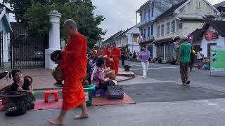 2024/8/30 Luang Prabang, alms giving in progress