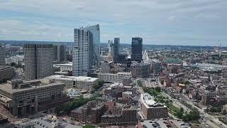Boston, Massachusetts from 450 feet...and the custom house clock from the top
