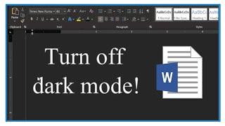 How to Turn Off Dark Mode in Microsoft Word