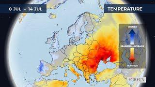 Monthly temperature forecast for Europe 6/7/2024