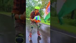 Making Indian Flag  Pattern using Super Big Cube with Doing skates #shorts #harghartiranga