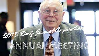 2015 Daily Journal Annual Meeting with Charlie Munger