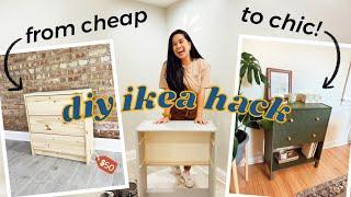 HACKING A CHEAP IKEA NIGHTSTAND TO LOOK EXPENSIVE $$$! | DIY Rast Nightstand Hack