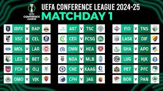 Matchday 1: Match Schedule | UEFA Conference League 2024/25.