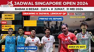 Jadwal Singapore Open 2024 hari ini, day4 ~ Jorji vs WZY, FajRi vs China, PriFad vs Jepang