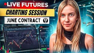 CHARTING SESSION! CONTRACT ROLLOVER | LIVE FUTURES DAY TRADING - NQ | ES Trading ICT Concept