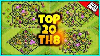 New BEST TH8 BASE WAR/TROPHY Base Link 2023 (Top20) Clash of Clans - Town Hall 8 Farm Base