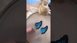 3D Embroidered Butterfly Wings #handembroidery #handembroiderytutorial #3dembroidery