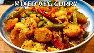 ONE POT MIXED VEG CURRY WITH FIVE SPICE BLEND (Easy Weeknight Meal) | Mixed Veg Sabji