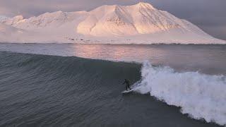 Perfect Arctic Surf 8ft @ 14 Seconds w/ Offshore Wind in Iceland